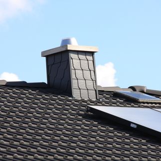 Slate roofing with solar panel 